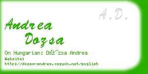 andrea dozsa business card
